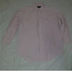 Mens Polo Ralph Lauren Pink Button Up Shirt .